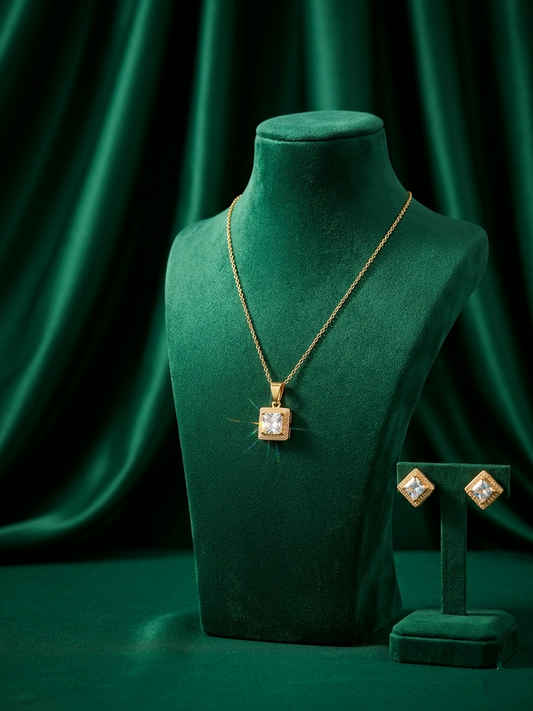 Celestial Square Zirconia 3-Piece Set